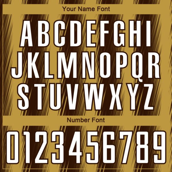 Custom Brown White-Old Gold Vertical Brush Stroke Stripes Sublimation Soccer Uniform Jersey