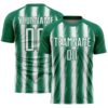 Custom Kelly Green White Vertical Brush Stroke Stripes Sublimation Soccer Uniform Jersey