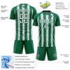 Custom Kelly Green White Vertical Brush Stroke Stripes Sublimation Soccer Uniform Jersey