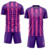 Custom Purple Pink Vertical Brush Stroke Stripes Sublimation Soccer Uniform Jersey