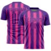 Custom Purple Pink Vertical Brush Stroke Stripes Sublimation Soccer Uniform Jersey