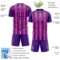 Custom Purple Pink Vertical Brush Stroke Stripes Sublimation Soccer Uniform Jersey
