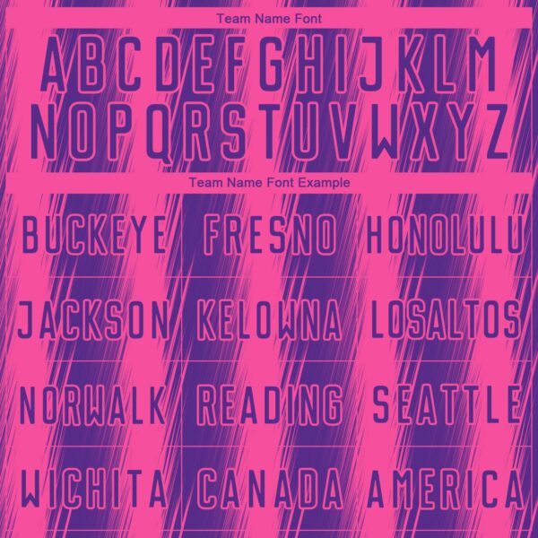 Custom Purple Pink Vertical Brush Stroke Stripes Sublimation Soccer Uniform Jersey