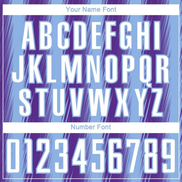 Custom Purple White-Light Blue Vertical Brush Stroke Stripes Sublimation Soccer Uniform Jersey