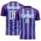 Custom Purple White-Light Blue Vertical Brush Stroke Stripes Sublimation Soccer Uniform Jersey