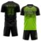 Custom Black Neon Green-Steel Gray Gradient Horizontal Stripes Sublimation Soccer Uniform Jersey