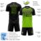 Custom Black Neon Green-Steel Gray Gradient Horizontal Stripes Sublimation Soccer Uniform Jersey