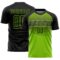 Custom Black Neon Green-Steel Gray Gradient Horizontal Stripes Sublimation Soccer Uniform Jersey