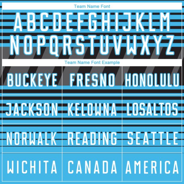 Custom Black White Sky Blue-Steel Gray Gradient Horizontal Stripes Sublimation Soccer Uniform Jersey