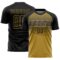 Custom Black Old Gold-Steel Gray Gradient Horizontal Stripes Sublimation Soccer Uniform Jersey