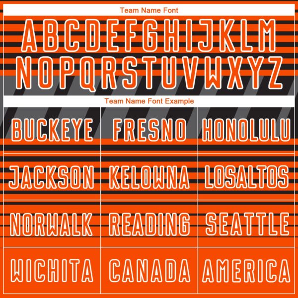 Custom Black Orange Steel Gray-White Gradient Horizontal Stripes Sublimation Soccer Uniform Jersey