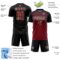 Custom Black Crimson Cream-Steel Gray Gradient Horizontal Stripes Sublimation Soccer Uniform Jersey