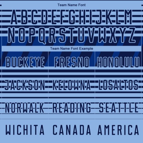 Custom Navy Light Blue-Royal Gradient Horizontal Stripes Sublimation Soccer Uniform Jersey