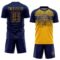 Custom Navy Gold-Royal Gradient Horizontal Stripes Sublimation Soccer Uniform Jersey