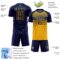 Custom Navy Gold-Royal Gradient Horizontal Stripes Sublimation Soccer Uniform Jersey