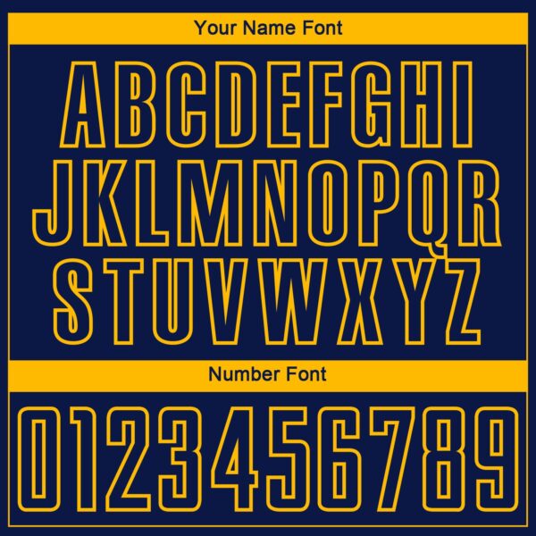 Custom Navy Gold-Royal Gradient Horizontal Stripes Sublimation Soccer Uniform Jersey