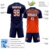 Custom Navy White Orange-Royal Gradient Horizontal Stripes Sublimation Soccer Uniform Jersey