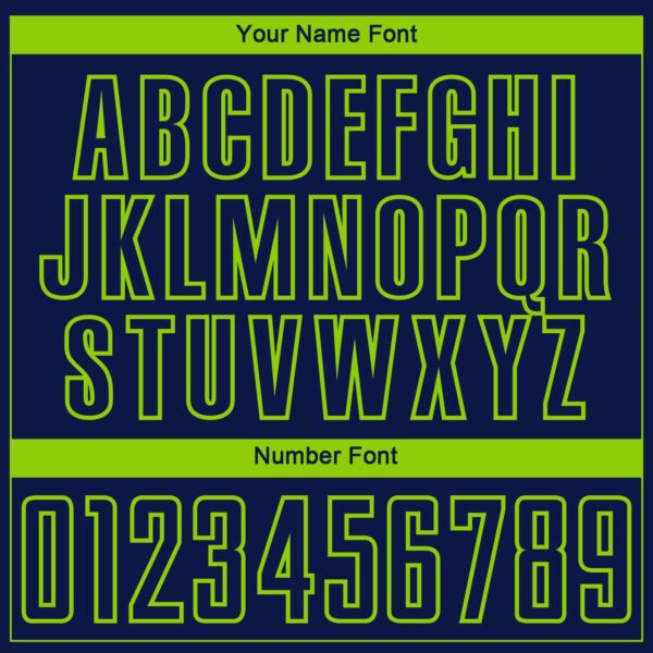 Custom Navy Neon Green-Royal Gradient Horizontal Stripes Sublimation Soccer Uniform Jersey