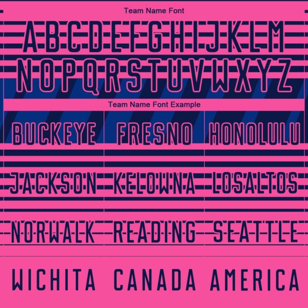 Custom Navy Pink-Royal Gradient Horizontal Stripes Sublimation Soccer Uniform Jersey