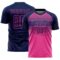 Custom Navy Pink-Royal Gradient Horizontal Stripes Sublimation Soccer Uniform Jersey
