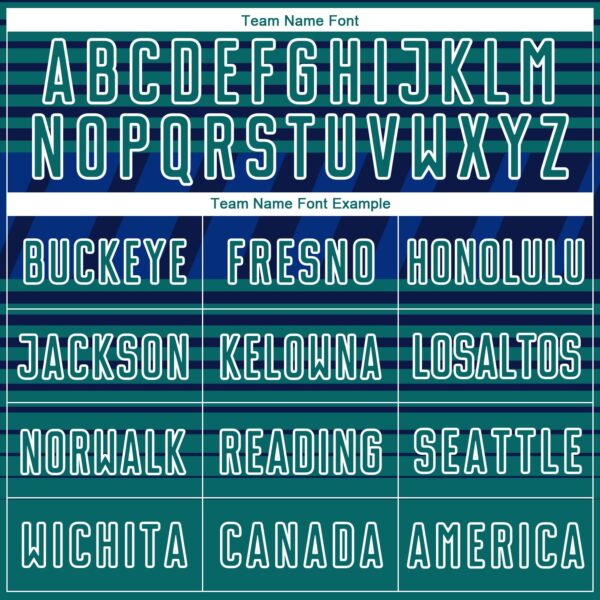 Custom Navy Teal Royal-White Gradient Horizontal Stripes Sublimation Soccer Uniform Jersey