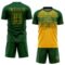 Custom Green Gold-Kelly Green Gradient Horizontal Stripes Sublimation Soccer Uniform Jersey