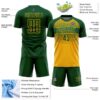 Custom Green Gold-Kelly Green Gradient Horizontal Stripes Sublimation Soccer Uniform Jersey