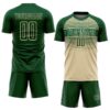 Custom Green Cream-Kelly Green Gradient Horizontal Stripes Sublimation Soccer Uniform Jersey