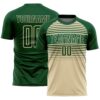 Custom Green Cream-Kelly Green Gradient Horizontal Stripes Sublimation Soccer Uniform Jersey
