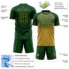 Custom Green Old Gold-Kelly Green Gradient Horizontal Stripes Sublimation Soccer Uniform Jersey