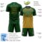 Custom Green Old Gold-Kelly Green Gradient Horizontal Stripes Sublimation Soccer Uniform Jersey