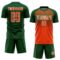 Custom Green Orange White-Kelly Green Gradient Horizontal Stripes Sublimation Soccer Uniform Jersey