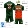 Custom Green Orange White-Kelly Green Gradient Horizontal Stripes Sublimation Soccer Uniform Jersey