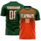 Custom Green Orange White-Kelly Green Gradient Horizontal Stripes Sublimation Soccer Uniform Jersey