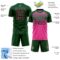 Custom Green Pink-Kelly Green Gradient Horizontal Stripes Sublimation Soccer Uniform Jersey