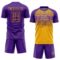 Custom Purple Gold-Medium Purple Gradient Horizontal Stripes Sublimation Soccer Uniform Jersey