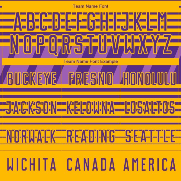 Custom Purple Gold-Medium Purple Gradient Horizontal Stripes Sublimation Soccer Uniform Jersey