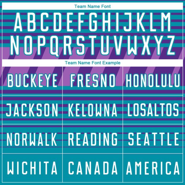 Custom Purple White Teal-Medium Purple Gradient Horizontal Stripes Sublimation Soccer Uniform Jersey