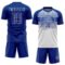 Custom Royal Thunder Blue-White Gradient Horizontal Stripes Sublimation Soccer Uniform Jersey