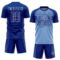 Custom Royal Light Blue Thunder Blue-White Gradient Horizontal Stripes Sublimation Soccer Uniform Jersey