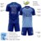 Custom Royal Light Blue Thunder Blue-White Gradient Horizontal Stripes Sublimation Soccer Uniform Jersey