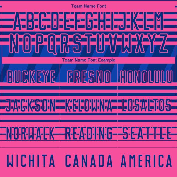 Custom Royal Pink-Thunder Blue Gradient Horizontal Stripes Sublimation Soccer Uniform Jersey