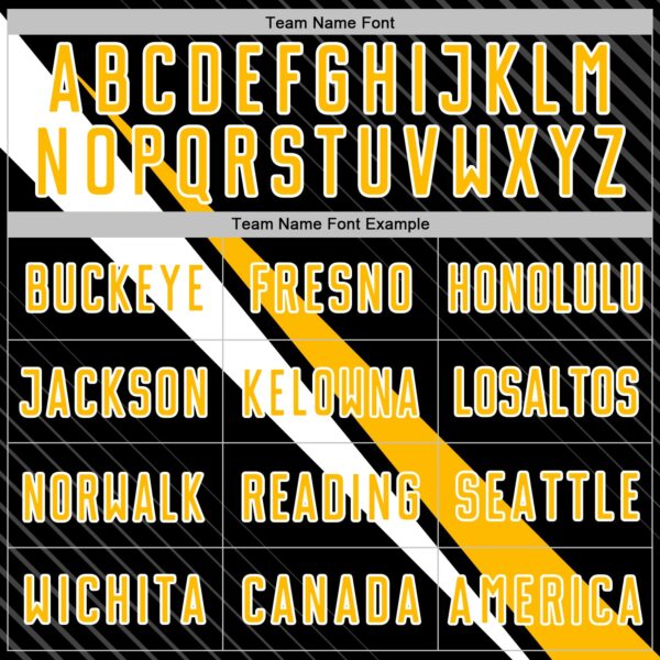 Custom Black Gold-White Diagonal Stripes Sports Sublimation Soccer Uniform Jersey