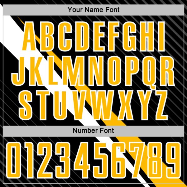 Custom Black Gold-White Diagonal Stripes Sports Sublimation Soccer Uniform Jersey