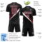 Custom Black Crimson-White Diagonal Stripes Sports Sublimation Soccer Uniform Jersey
