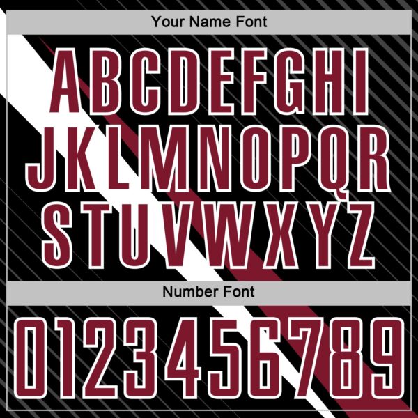 Custom Black Crimson-White Diagonal Stripes Sports Sublimation Soccer Uniform Jersey