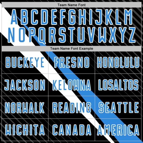 Custom Black Powder Blue-White Diagonal Stripes Sports Sublimation Soccer Uniform Jersey