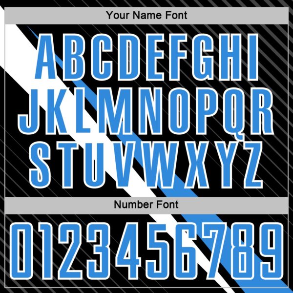 Custom Black Powder Blue-White Diagonal Stripes Sports Sublimation Soccer Uniform Jersey