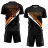 Custom Black Bay Orange-White Diagonal Stripes Sports Sublimation Soccer Uniform Jersey