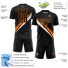 Custom Black Bay Orange-White Diagonal Stripes Sports Sublimation Soccer Uniform Jersey